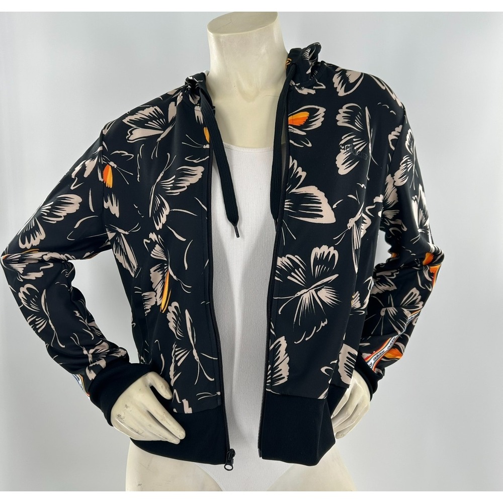 Adidas x Farm Rio Print  Track Jacket Black Butterfly Hoodie Wms M New WOUT Tags